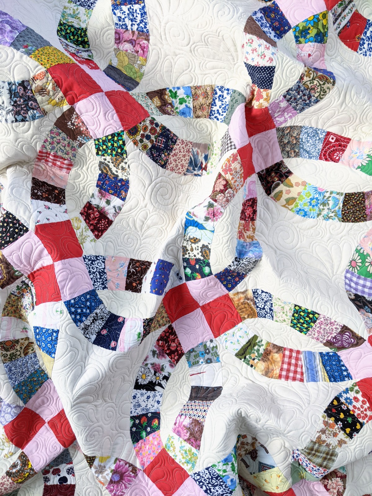 Longarming a Vintage Double Wedding Ring Quilt Ma Tante Quilting