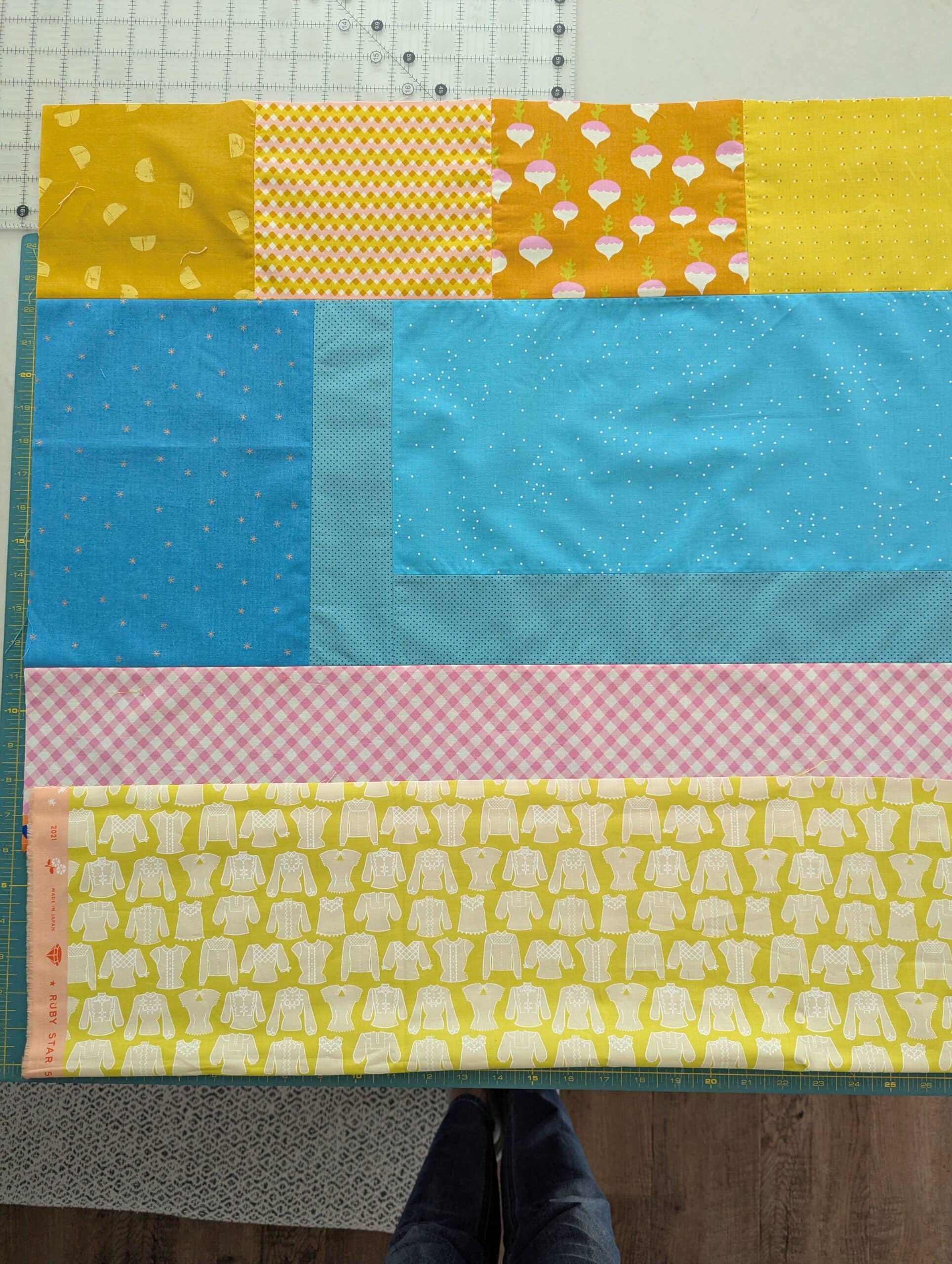 Large pieces of fabric sewn together.