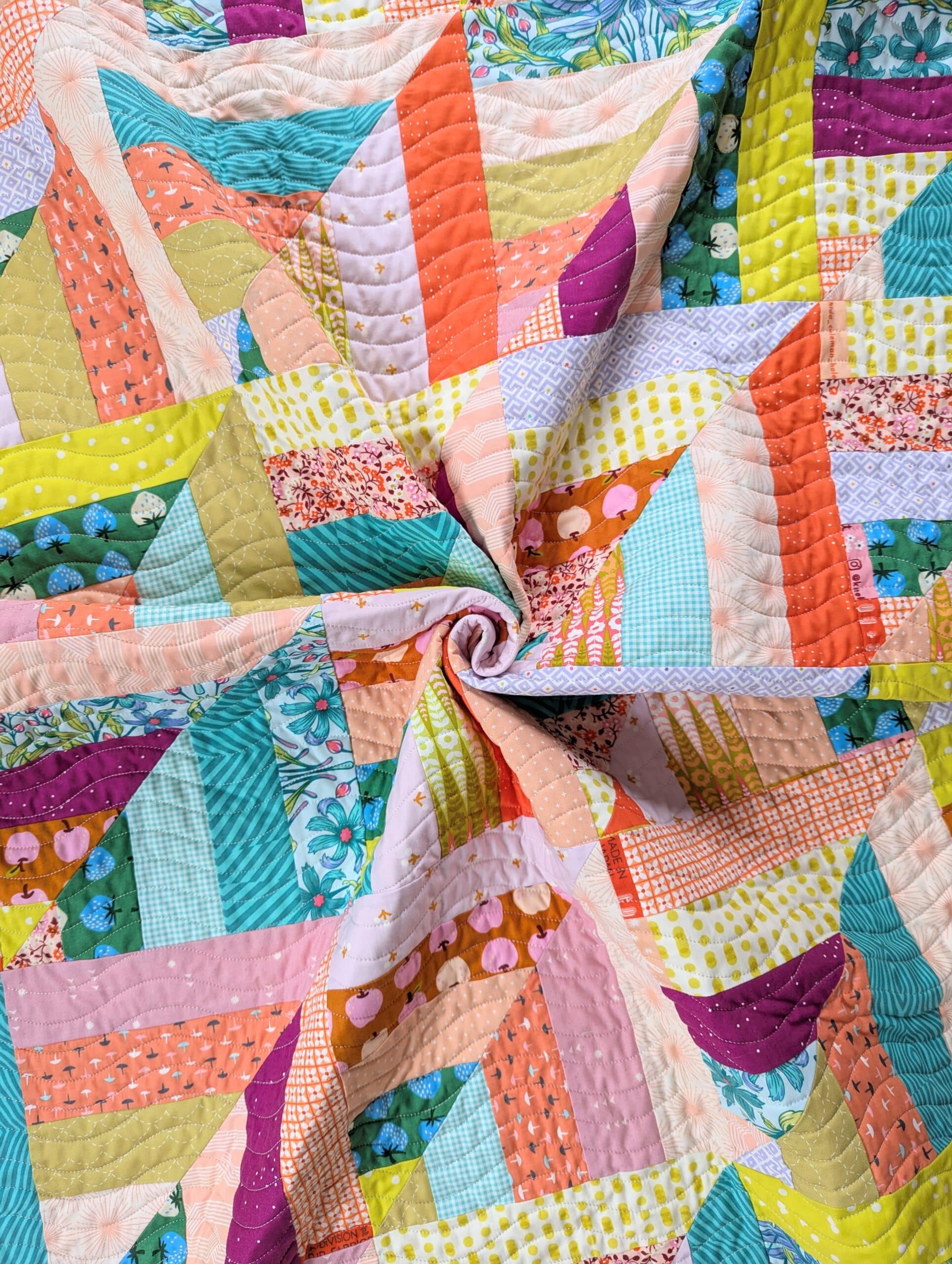 The quilt is swirled.